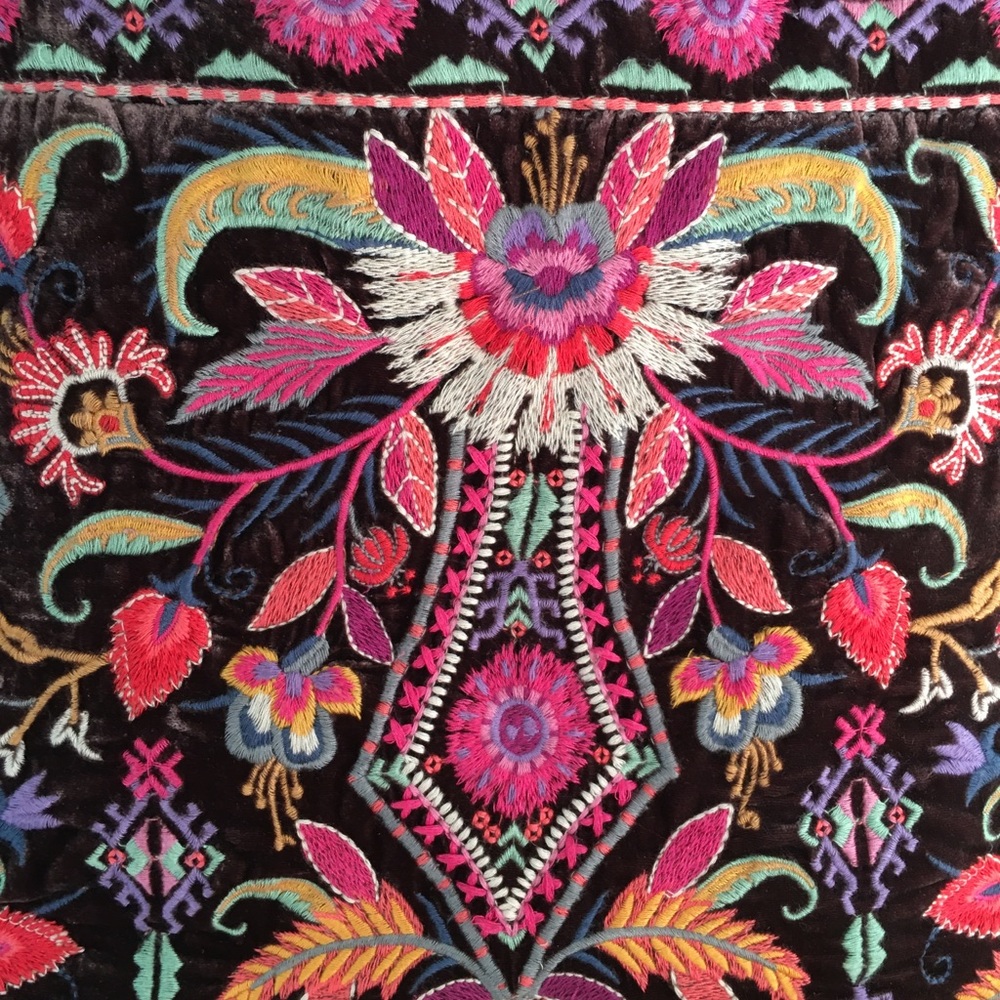 Johnny Was Ioana velvet tote bag